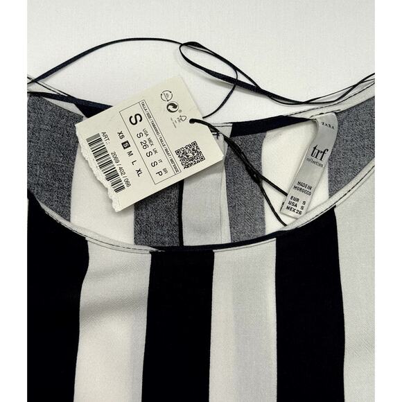 Zara TRF Collection Black and White Striped Top NWT - Picture 3 of 8